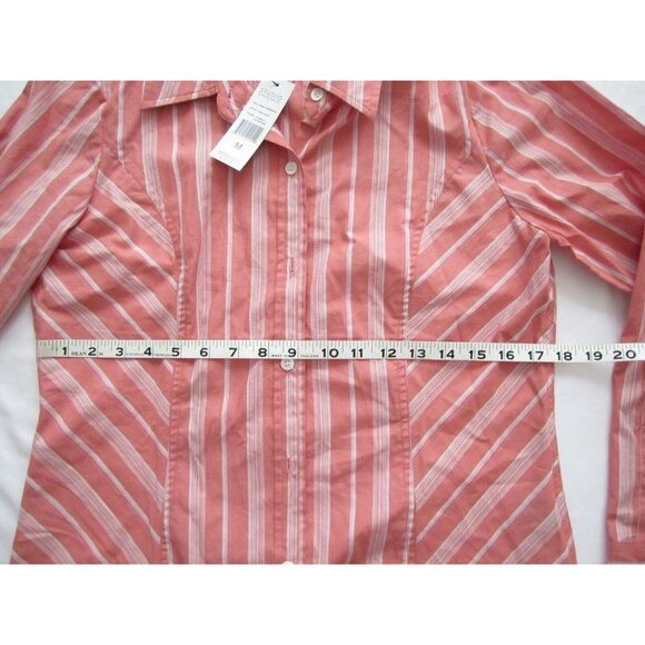 New Women Studio Chereskin Stripes Button Down Long Sleeve  Blouse Sz M (WB102) - Picture 4 of 10